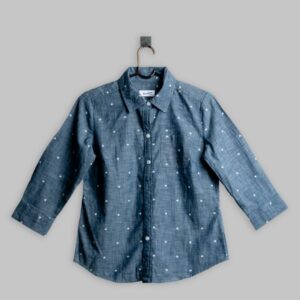 Chemise lin délavé col officier